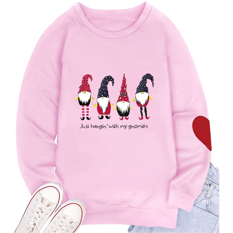 Women's Round Neck Sweater with Heart Sleeves