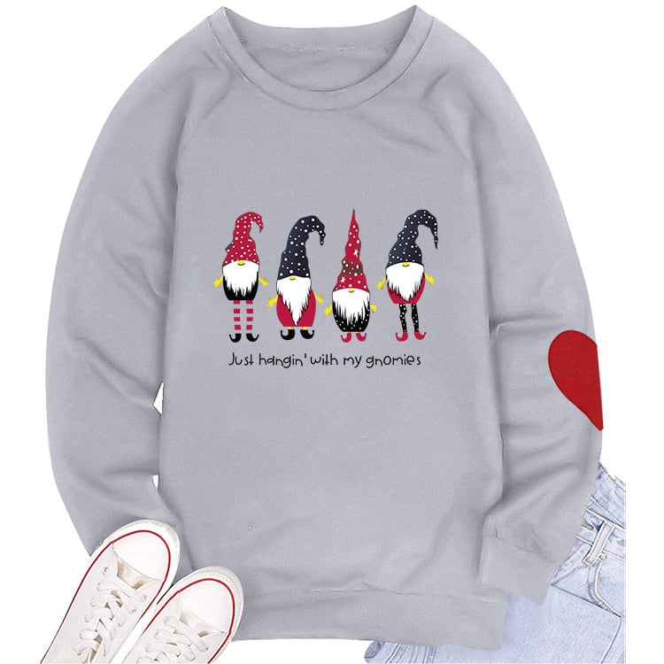 Women's Round Neck Sweater with Heart Sleeves