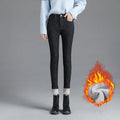 Winter High-Waisted Plush Padded Jeans for Women