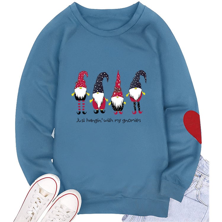 Women's Round Neck Sweater with Heart Sleeves
