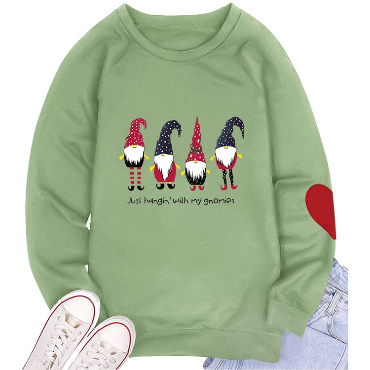Women's Round Neck Sweater with Heart Sleeves