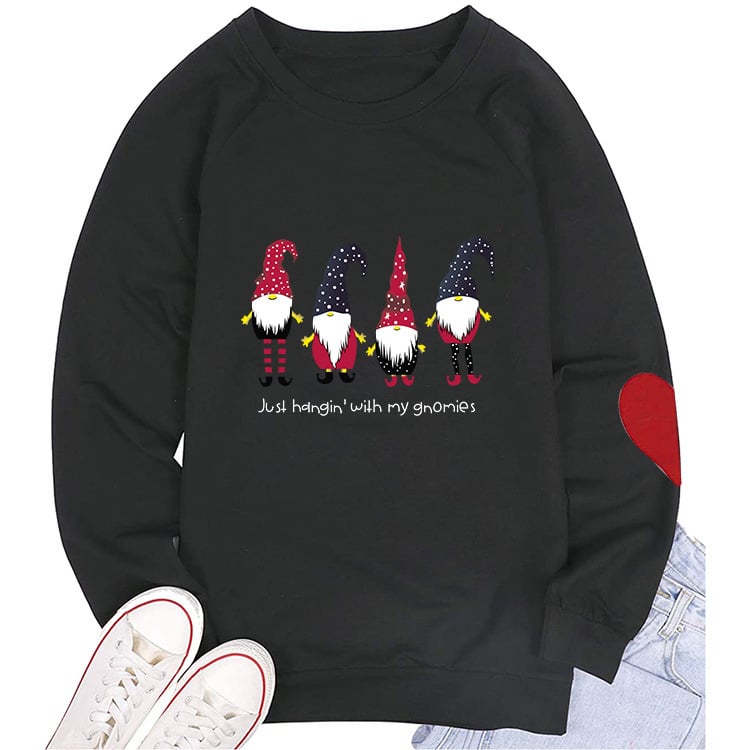 Women's Round Neck Sweater with Heart Sleeves