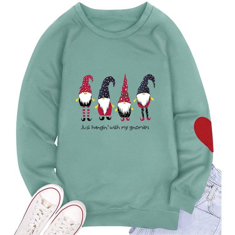 Women's Round Neck Sweater with Heart Sleeves