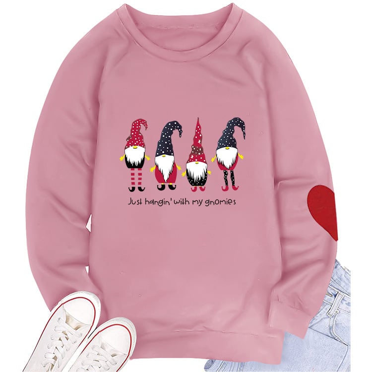 Women's Round Neck Sweater with Heart Sleeves