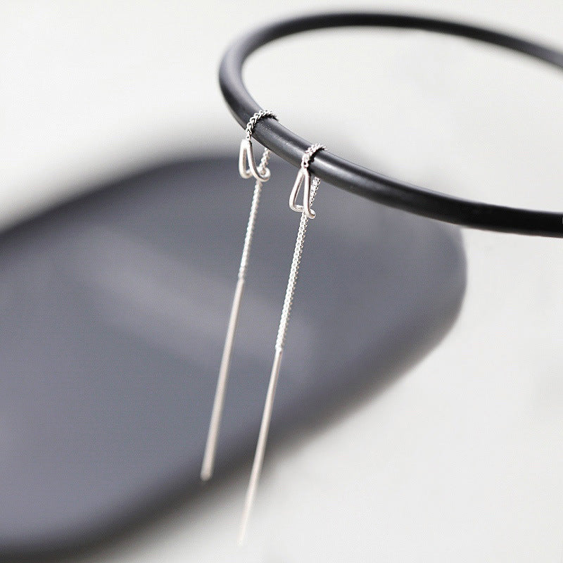 Silver Needle Earrings for Women - 2022 Korean Style