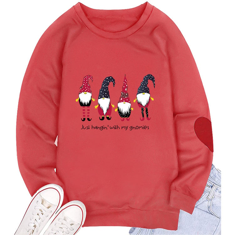 Women's Round Neck Sweater with Heart Sleeves