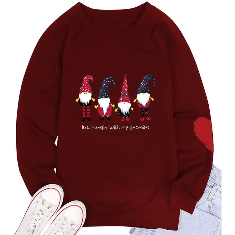 Women's Round Neck Sweater with Heart Sleeves
