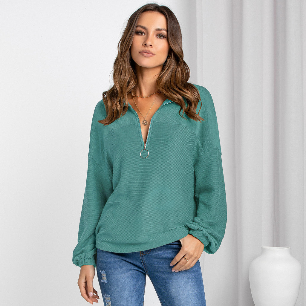 Women's Casual V-Neck Loose Pullover Sweater
