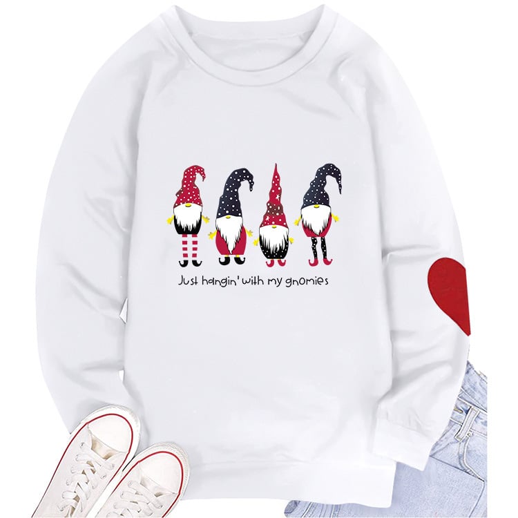 Women's Round Neck Sweater with Heart Sleeves