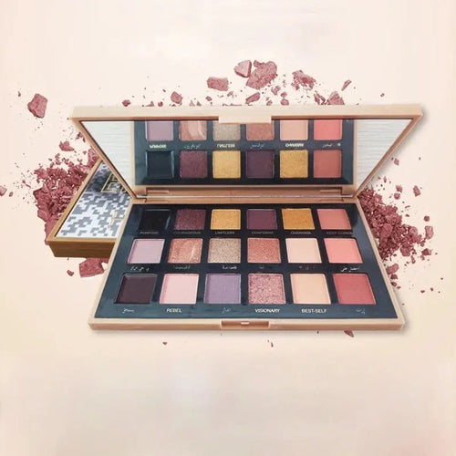 18 Color Eyeshadow Palette Matte Glitter High Pigment Long Lasting Smudge Proof for Daily Party Makeup