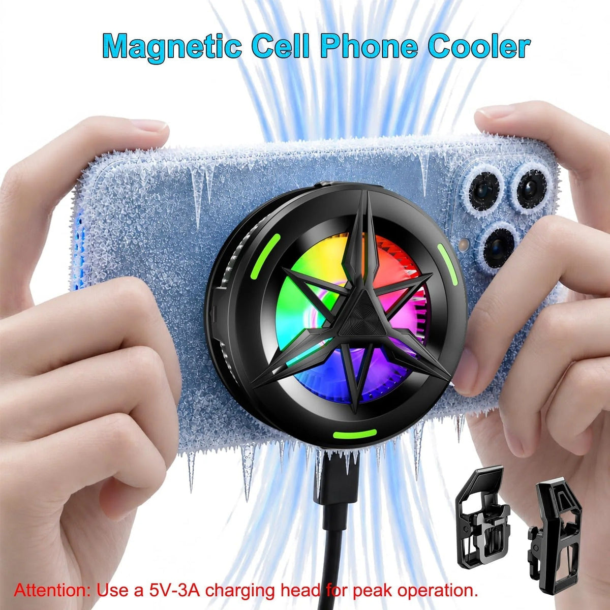 Magnetic RGB Phone Cooler – Gaming Cooling Fan