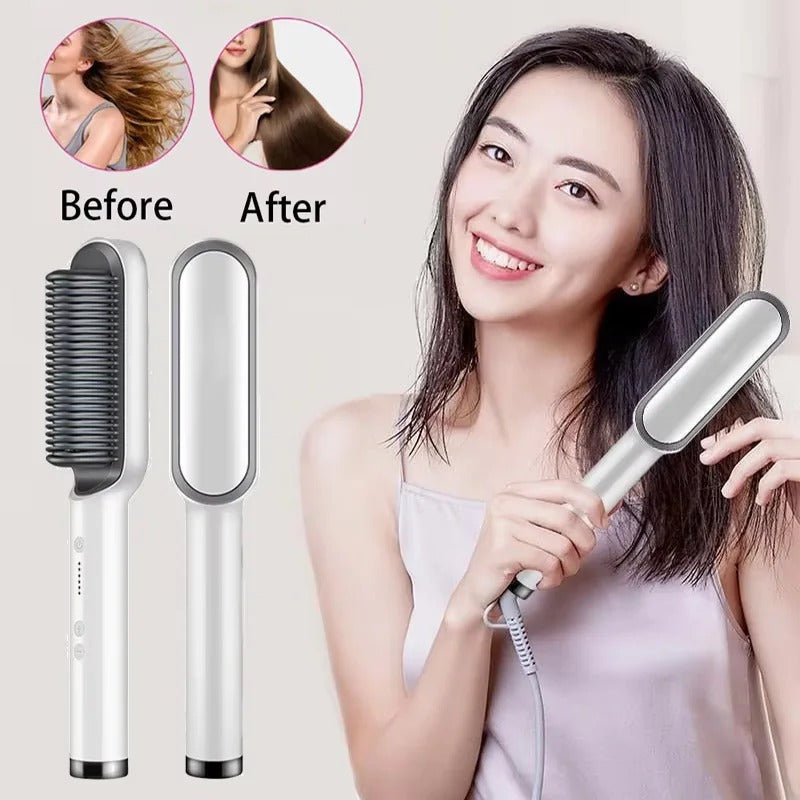 Anti-Scalding Ionic Straightening Comb – Salon-Smooth, Sleek & Frizz-Free Hair