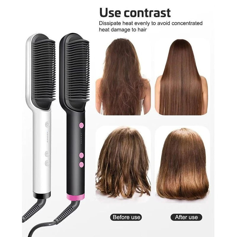 Anti-Scalding Ionic Straightening Comb – Salon-Smooth, Sleek & Frizz-Free Hair