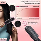 Anti-Scalding Ionic Straightening Comb – Salon-Smooth, Sleek & Frizz-Free Hair