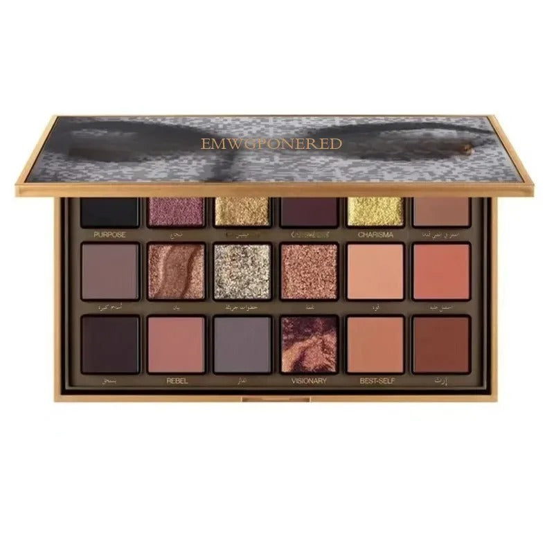 18 Color Eyeshadow Palette Matte Glitter High Pigment Long Lasting Smudge Proof for Daily Party Makeup