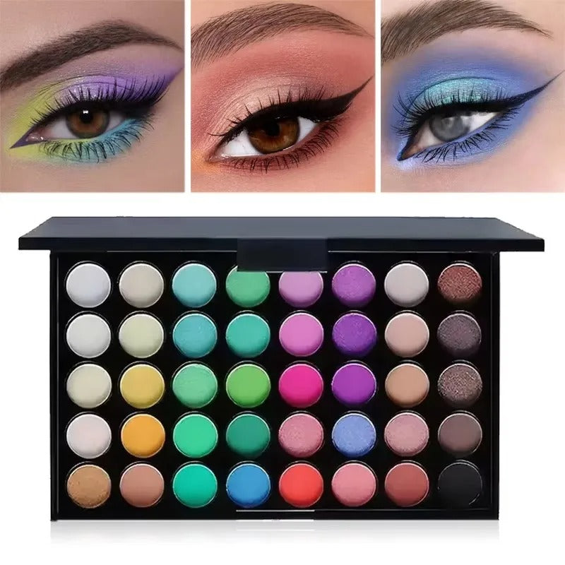 Glitter Matte Waterproof Eye Makeup Kit – Eyeshadow, Eyeliner, Mascara & Eyebrow Pencil