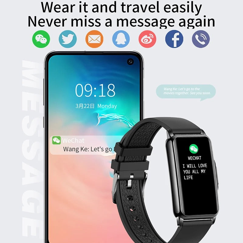 Ultra-Thin Smart Bracelet Watch for Men Women with Heart Rate Sports Tracking