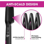 Anti-Scalding Ionic Straightening Comb – Salon-Smooth, Sleek & Frizz-Free Hair