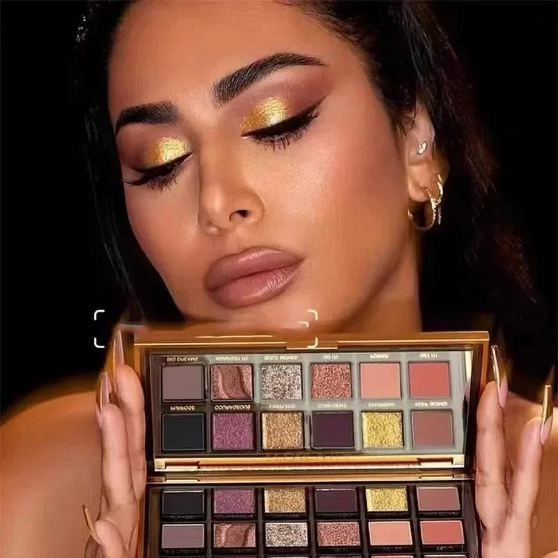 18 Color Eyeshadow Palette Matte Glitter High Pigment Long Lasting Smudge Proof for Daily Party Makeup