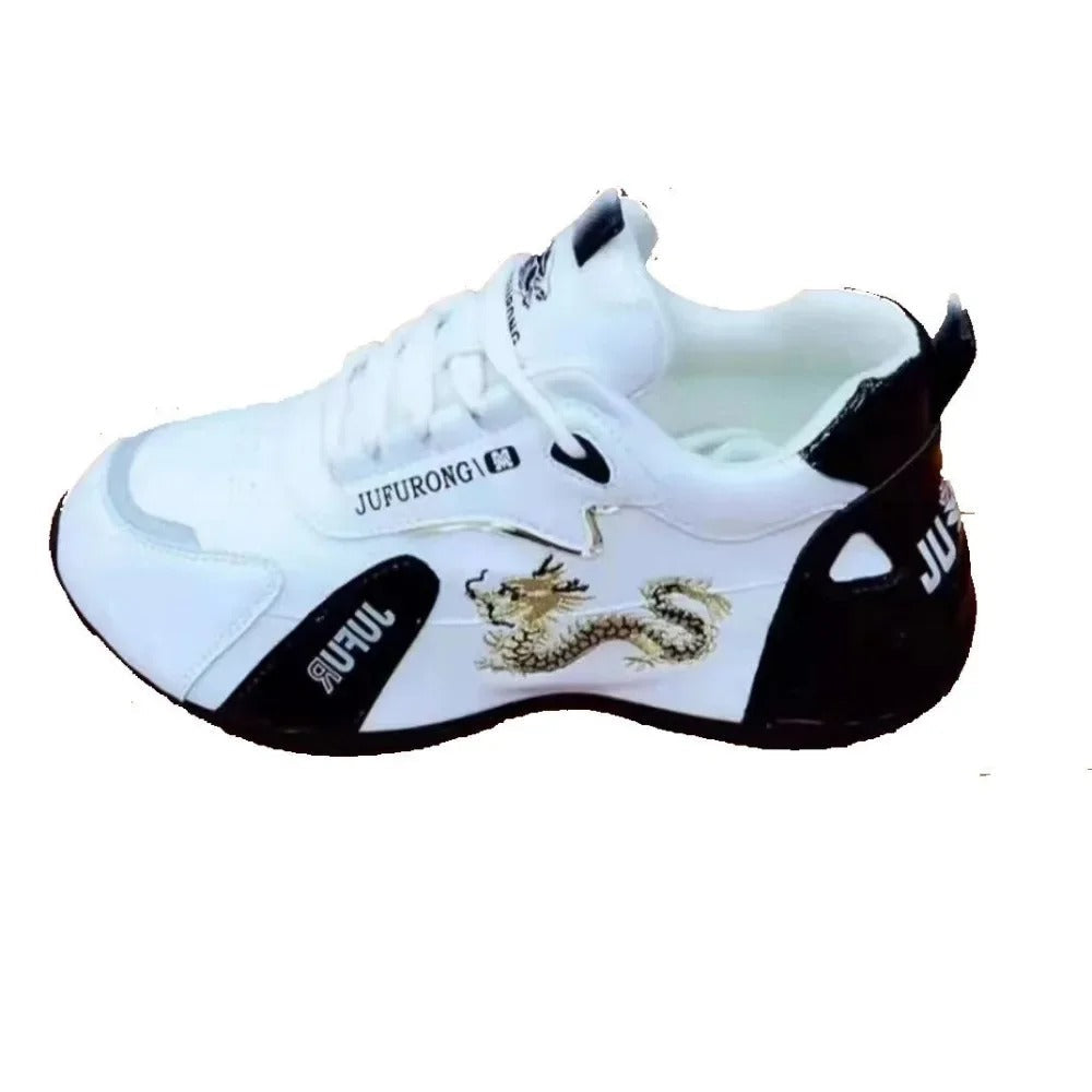 Women’s Designer Leather Platform Sneakers – Lightweight Casual Sports Shoes