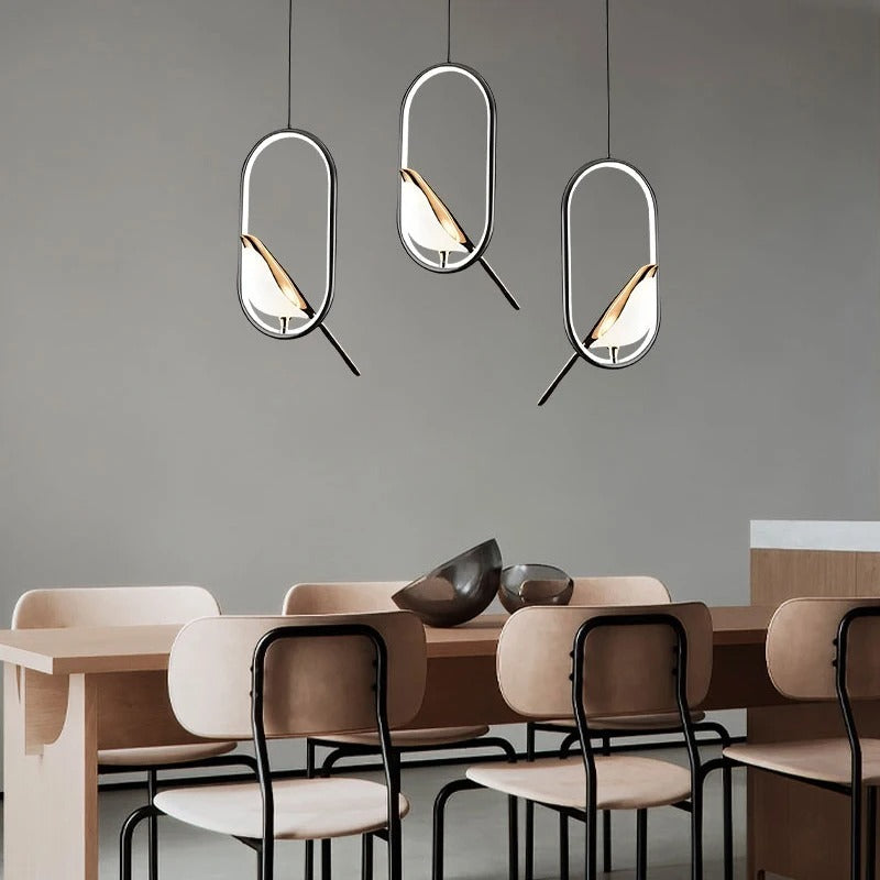Rotatable Magpie Bird LED Pendant Hanging Light for Kitchen Dining Room