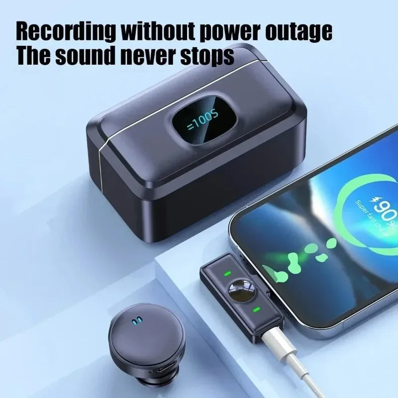 Lavalier Wireless Mini Microphone with Charging Case for iPhone & Android