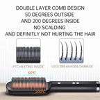 Anti-Scalding Ionic Straightening Comb – Salon-Smooth, Sleek & Frizz-Free Hair