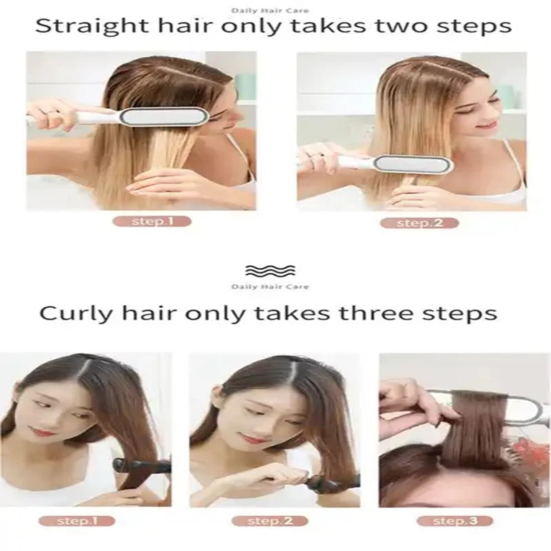 Anti-Scalding Ionic Straightening Comb – Salon-Smooth, Sleek & Frizz-Free Hair