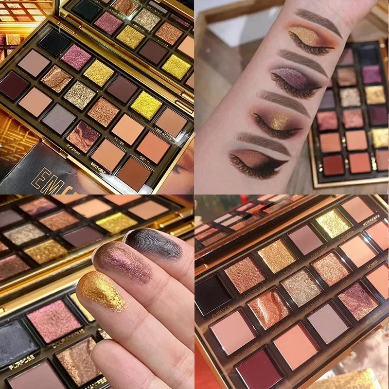 18 Color Eyeshadow Palette Matte Glitter High Pigment Long Lasting Smudge Proof for Daily Party Makeup