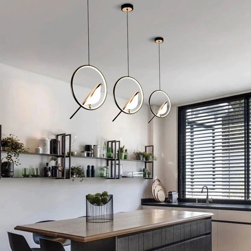 Rotatable Magpie Bird LED Pendant Hanging Light for Kitchen Dining Room