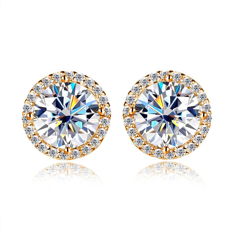 D Color Moissanite 925 Sterling Silver Earrings